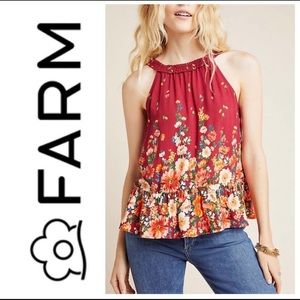 FARM Rio Floral Print Claudette Halter Tank Top XXS